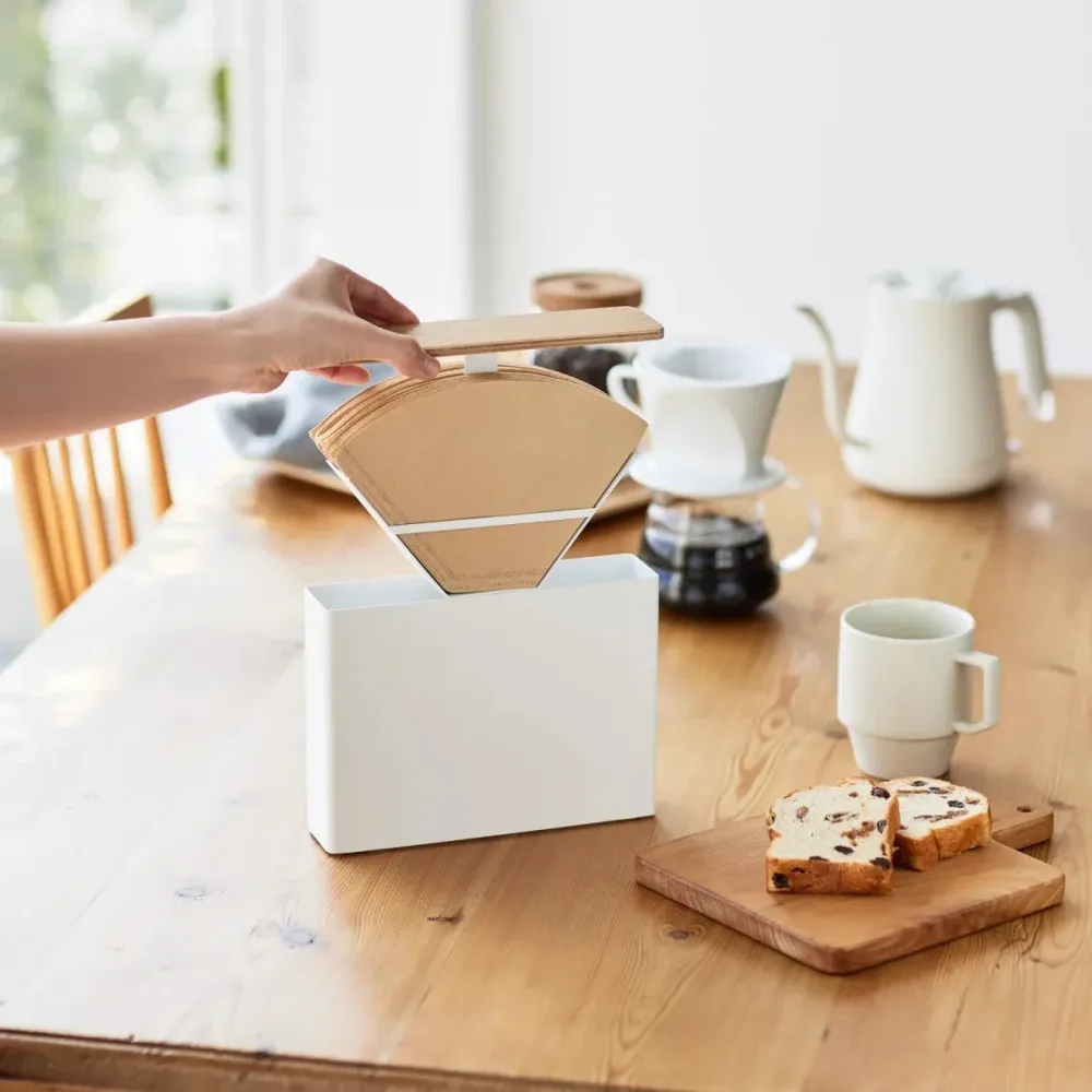 Oppbevaring kaffefilter hvit