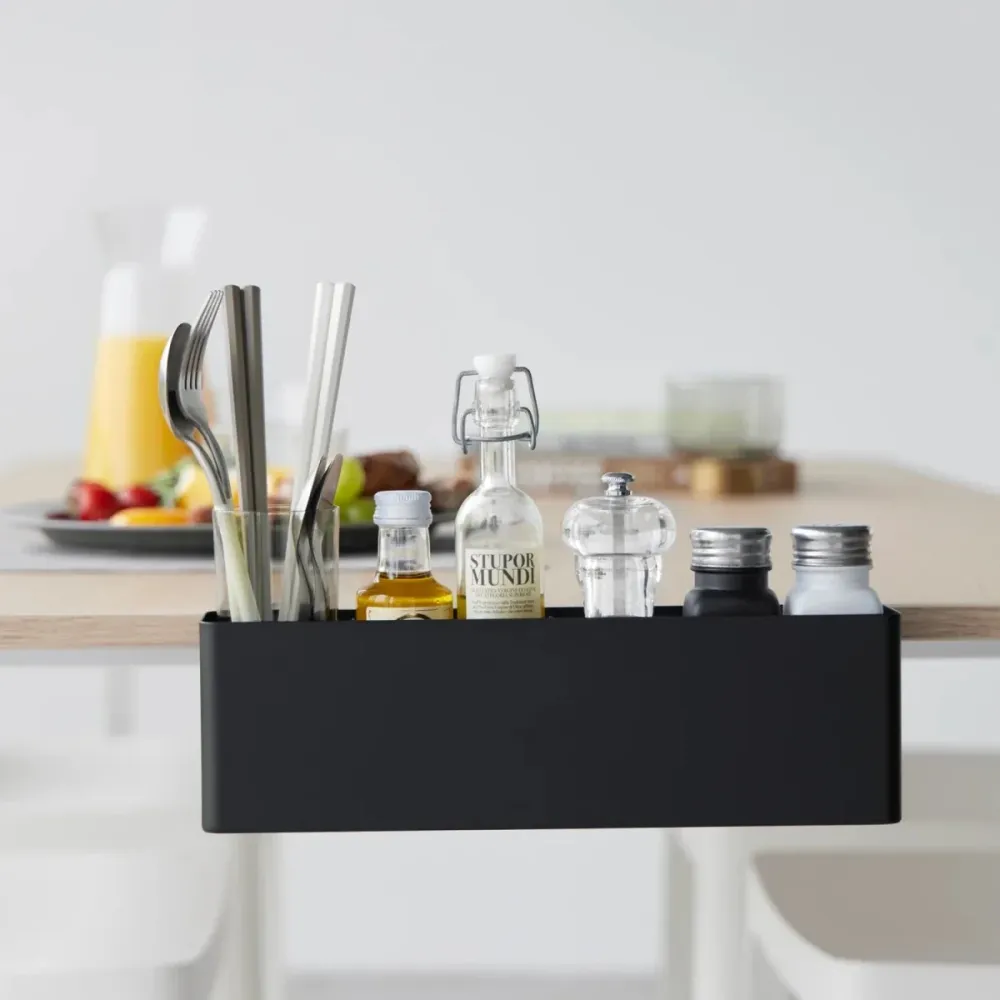 Smart oppbevaringsboks til bord, sort 30 x 10 cm