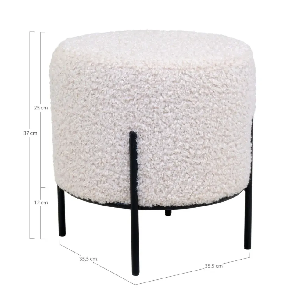 Alford puff hvit ø35 cm