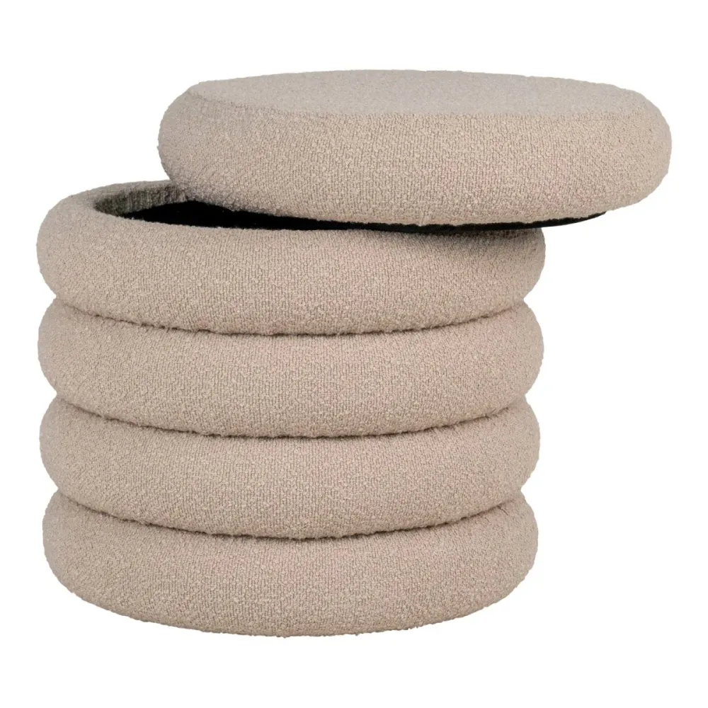 Brooklyn puff med lagring beige ø44 cm