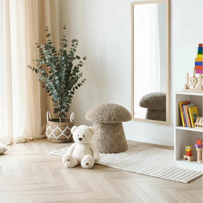 Enna puff brun ø45 cm