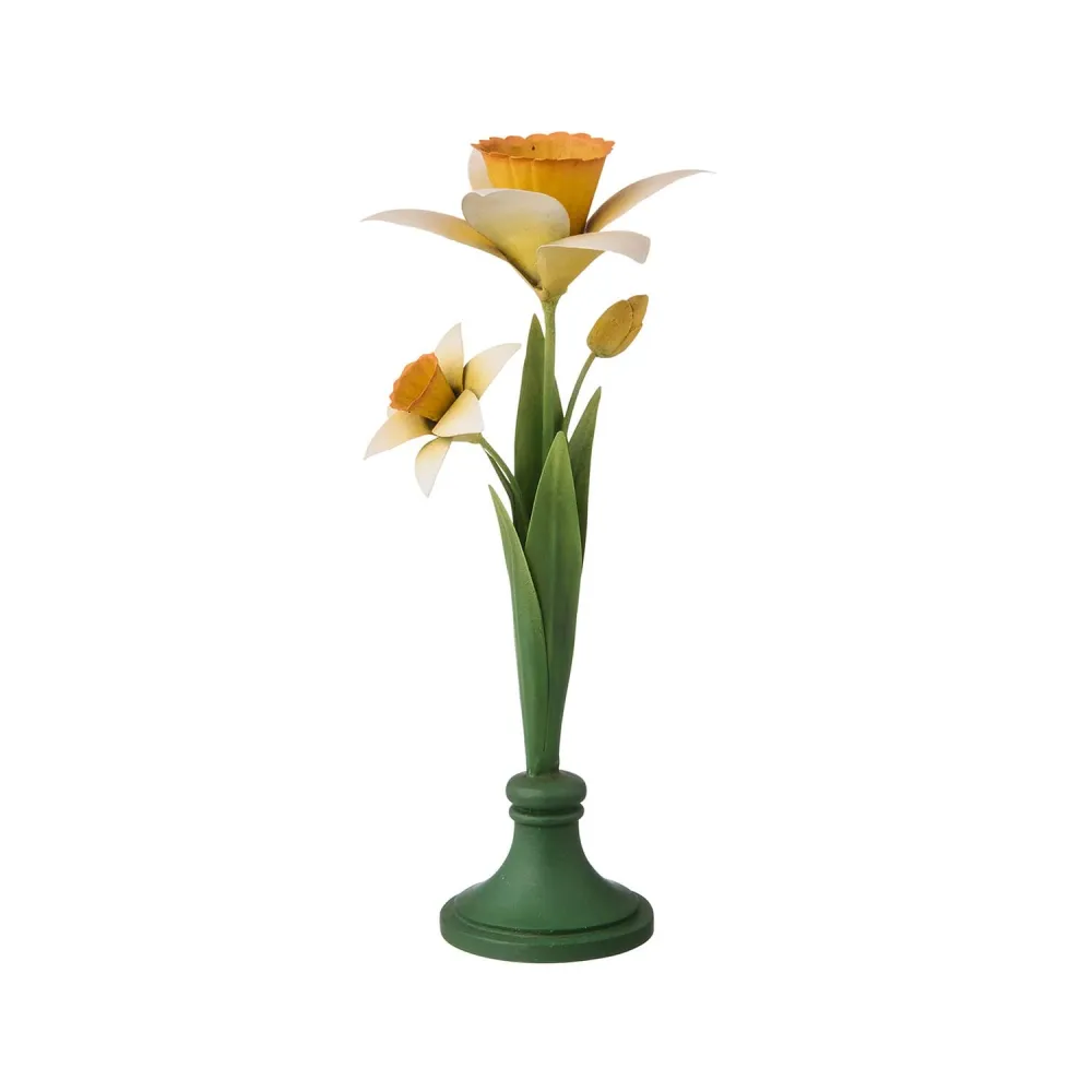 Candle Holder H26cm Daffodil Straw