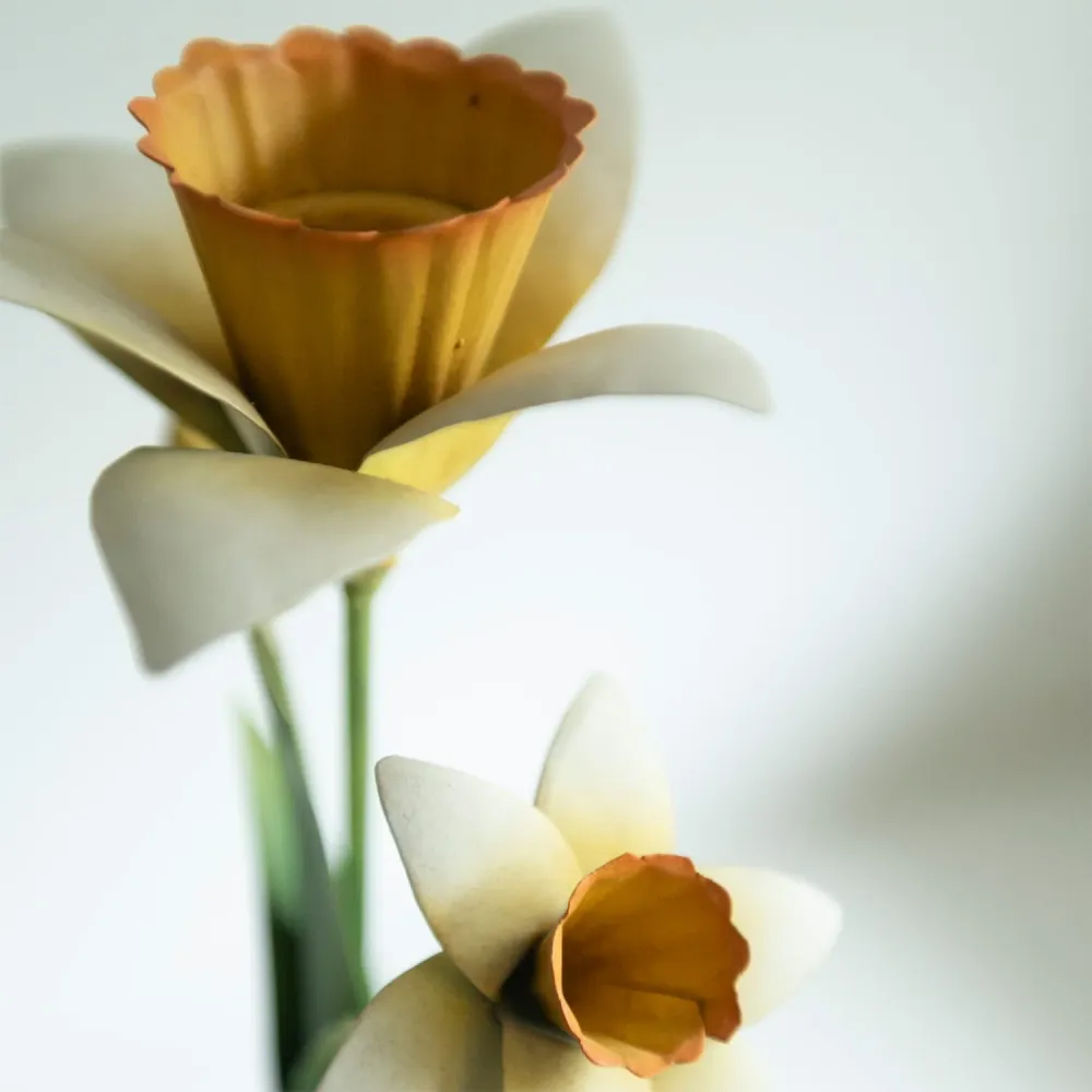Candle Holder H26cm Daffodil Straw