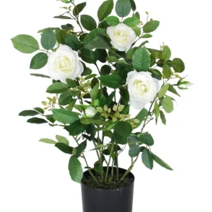 Kunstig Rosebusk Hvit 60 cm