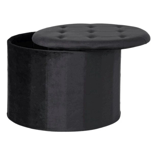 Puf i svart velour