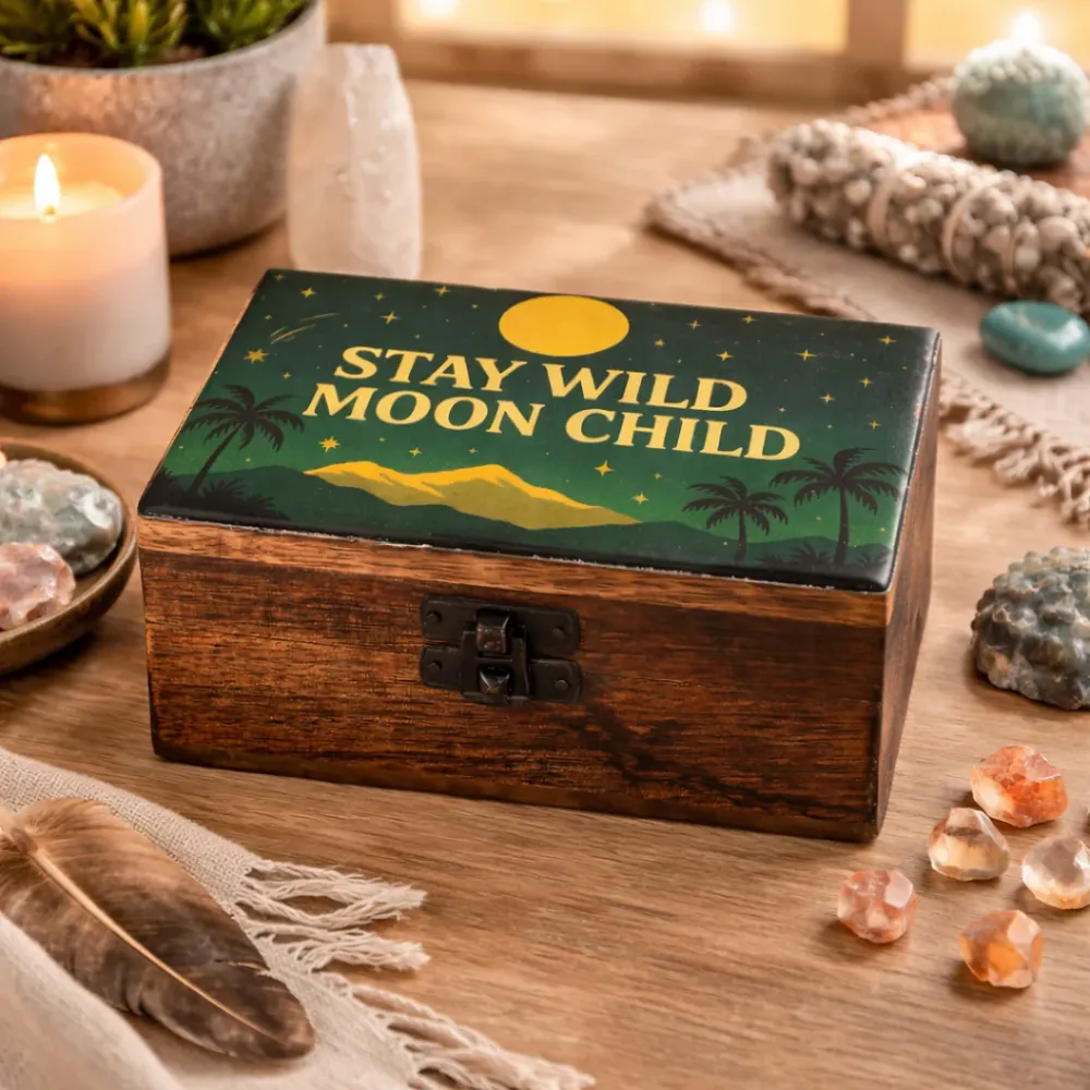 Medium emaljert boks – Stay Wild Moon Child