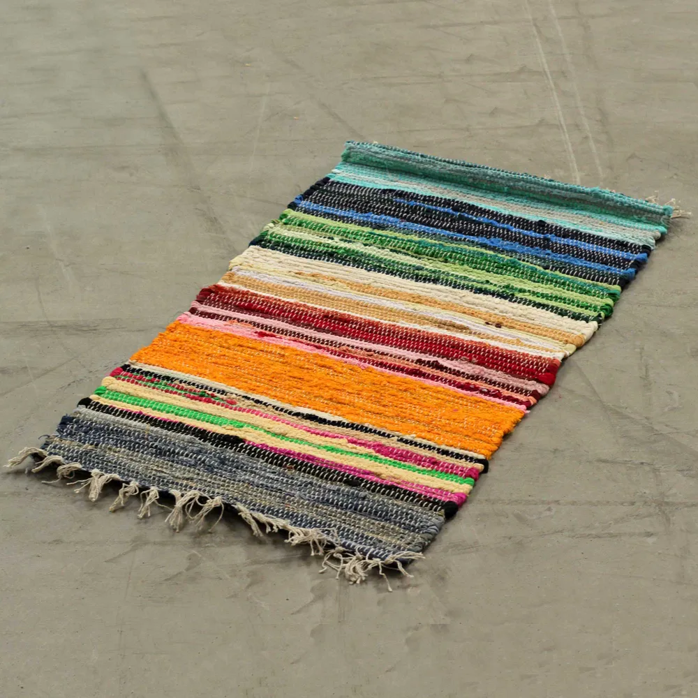 Raggete teppe lite 50x90cm regnbuefarger