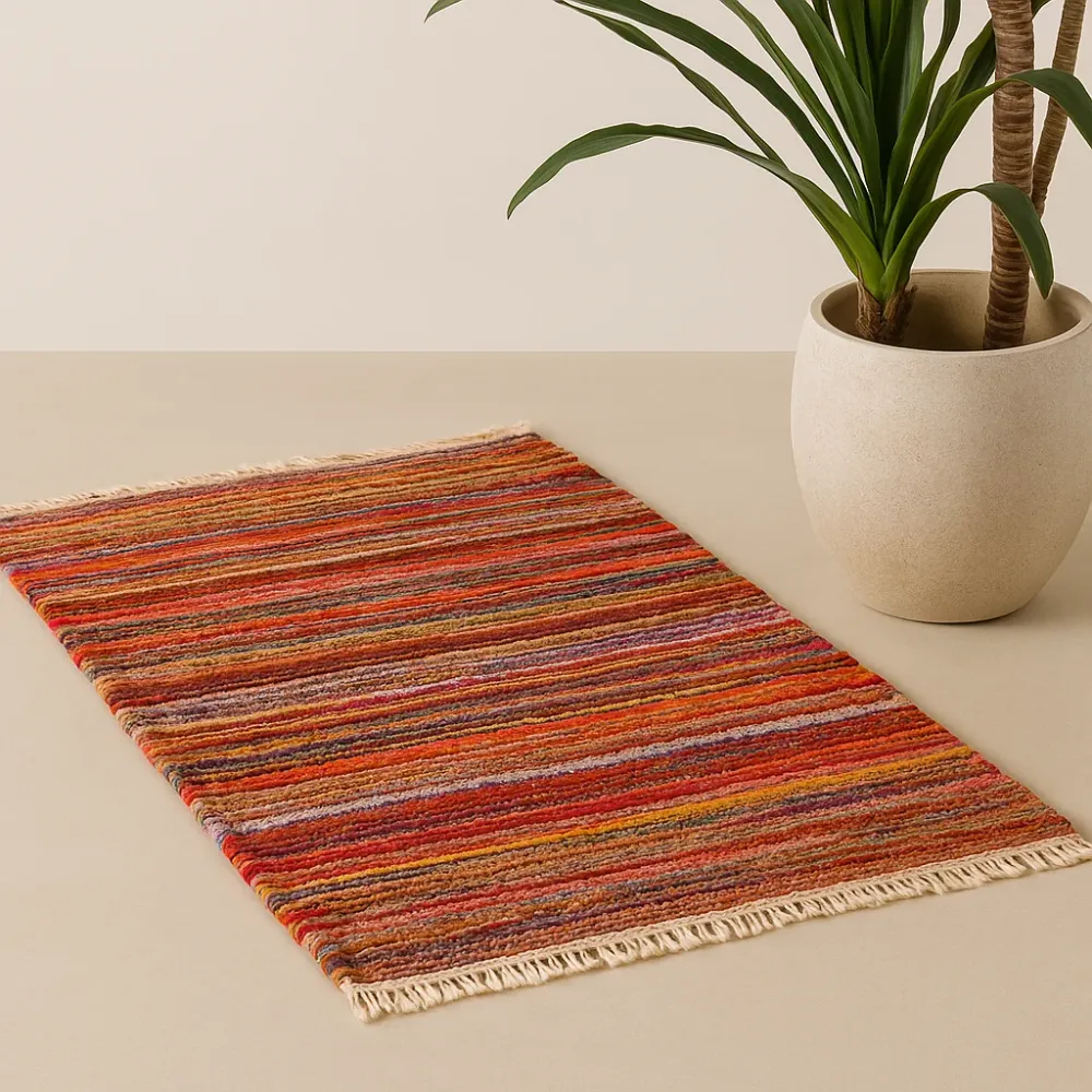 Ragteppe Resirkulert Oransje 152 x 90cm