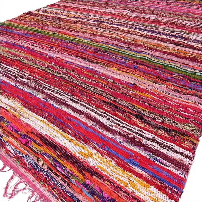 Resirkulert bomullsfillerye rød 150 x 90cm