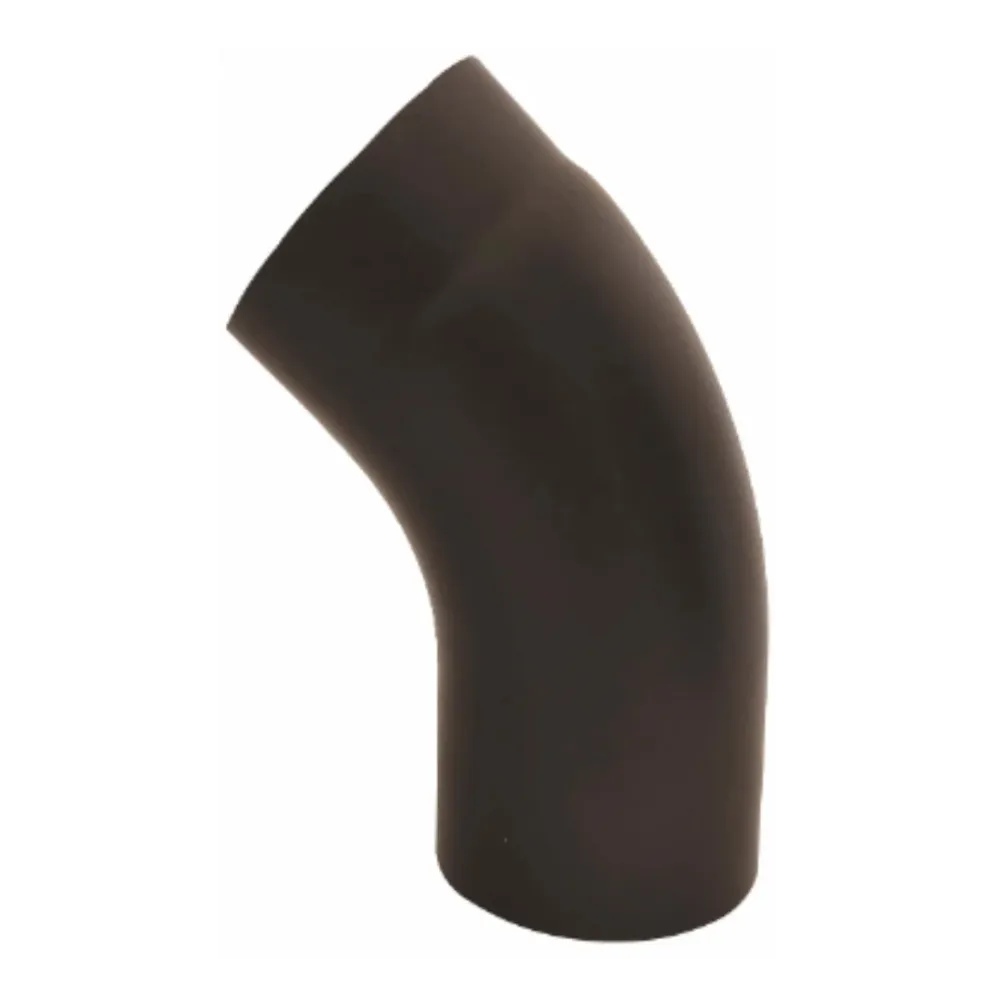 Ø150mm Peisrør Buet 45 grader sort