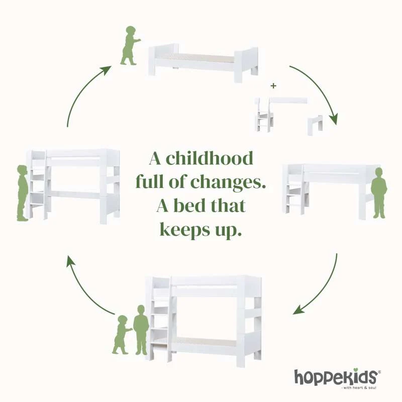 Hoppekids PURE - Køyeseng Modul - 90x200 cm - Hvit