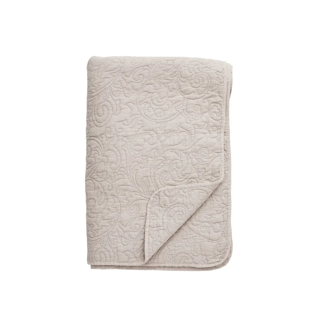 Isabelle sengeteppe 260x240 cm. sand polyester