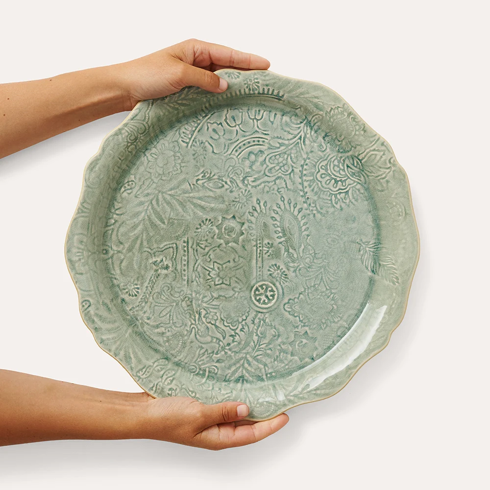 Pizza serveringsfat, Antique - 34cm⎜Sthål