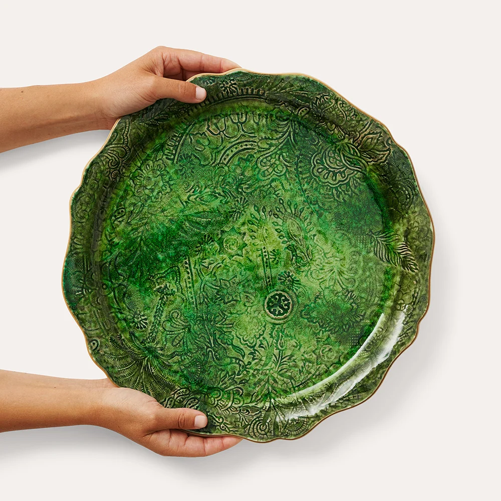 Pizza serveringsfat, Seaweed - 34cm⎜Sthål