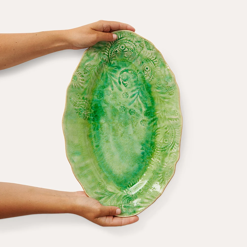 Serveringsfat Ovalt, Seaweed - 25x40cm⎜Sthål