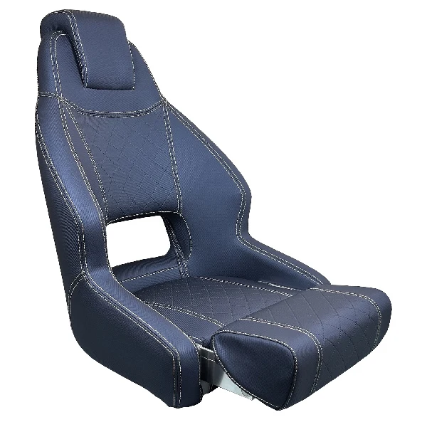 ESM, RM52 Styrestol m/flip-up puff, Marine vinyl, Navy, 52 cm, 54/70 cm, 60 cm