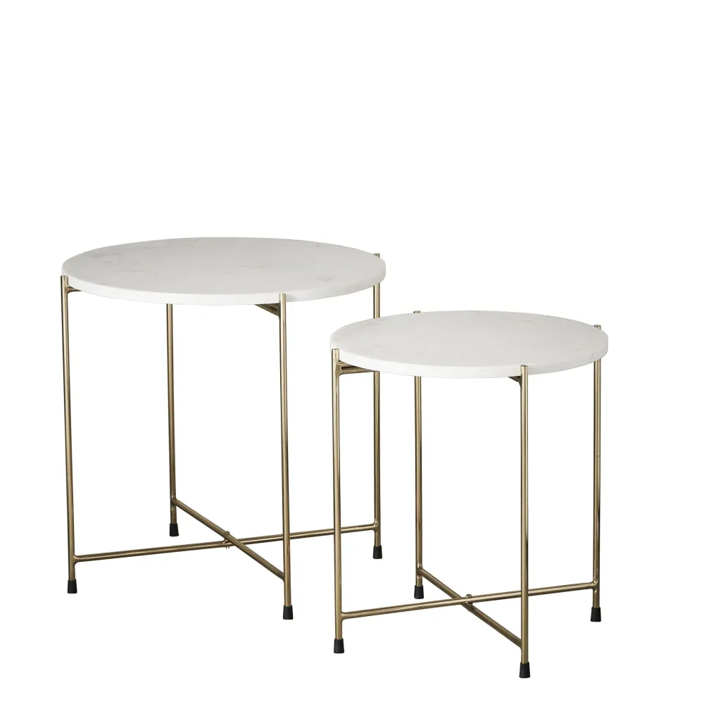 Marmilla sidebord H50 Ø50 cm. hvit