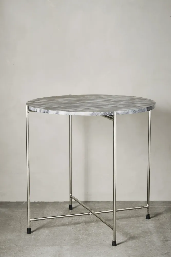 Marmilla sidebord H50 Ø50 cm. mørkegrå