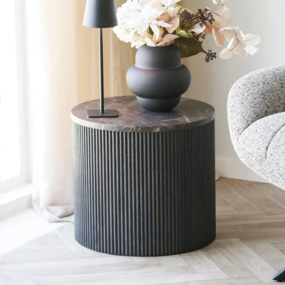 Rota sidebord, mørk brun ø45 cm