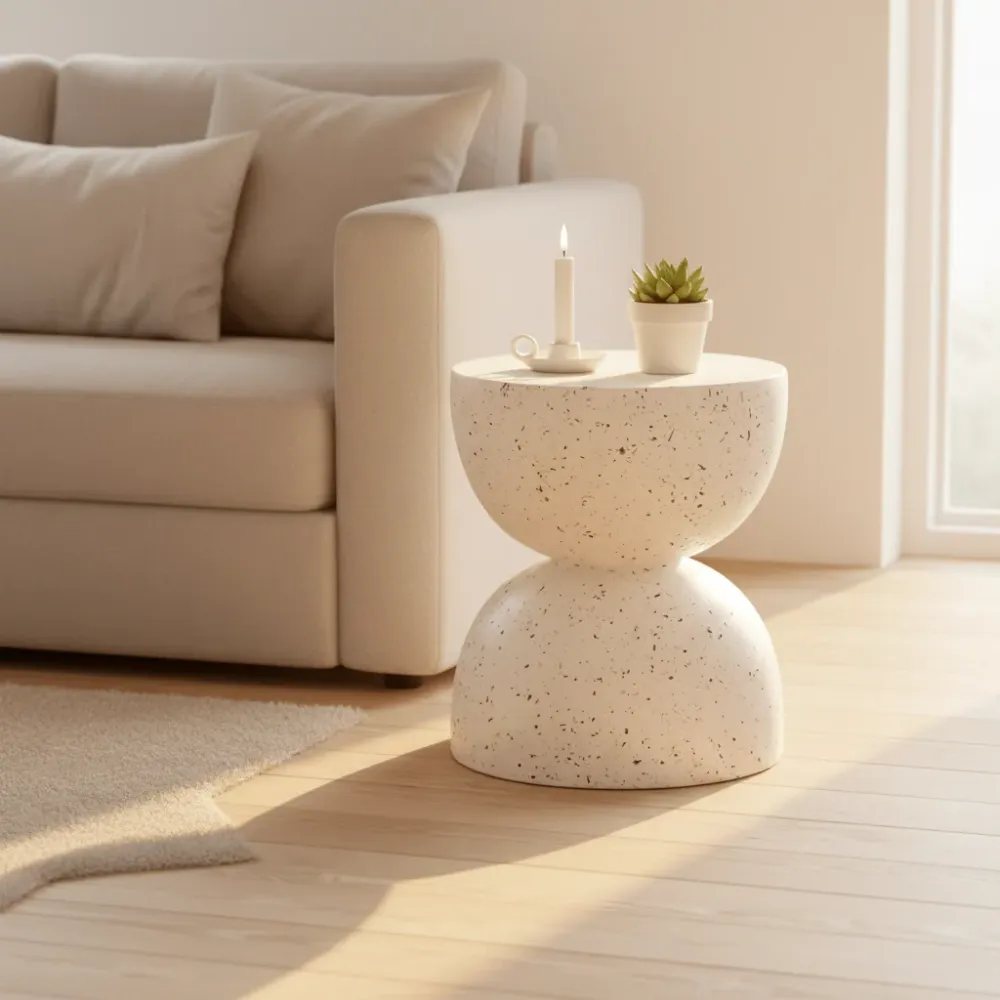 Sidebord i fiberglass terazzo