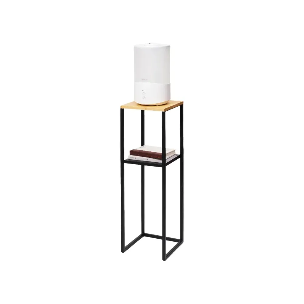 Sidebord med hylle sort 80 x 25 cm