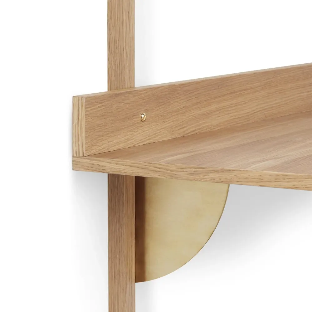 Skrivebord Sector Oak/Brass