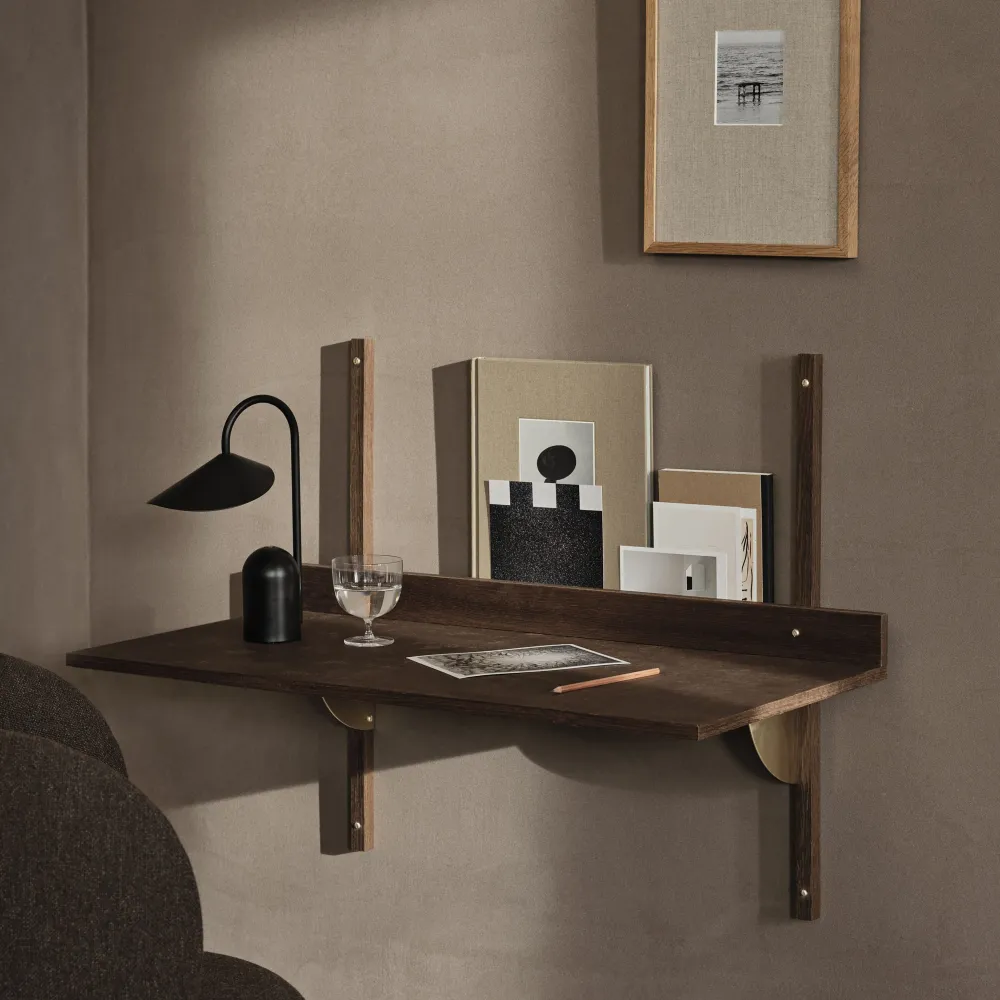 Skrivebord Sector Smoked Oak / Brass