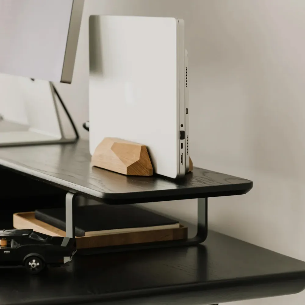 Oakywood Desk Shelf, Black/White