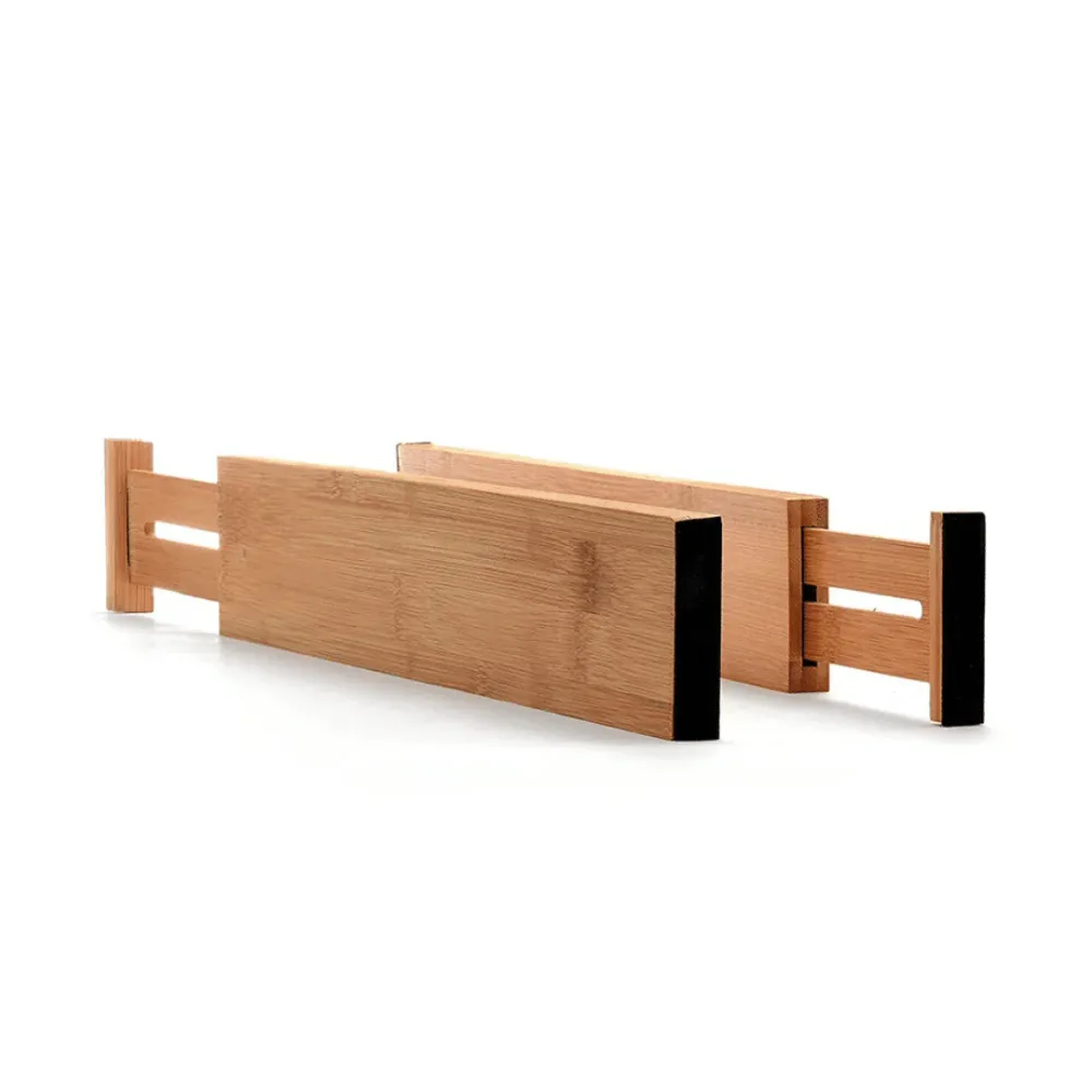4-pk Justerbar skuffedeler, bambus