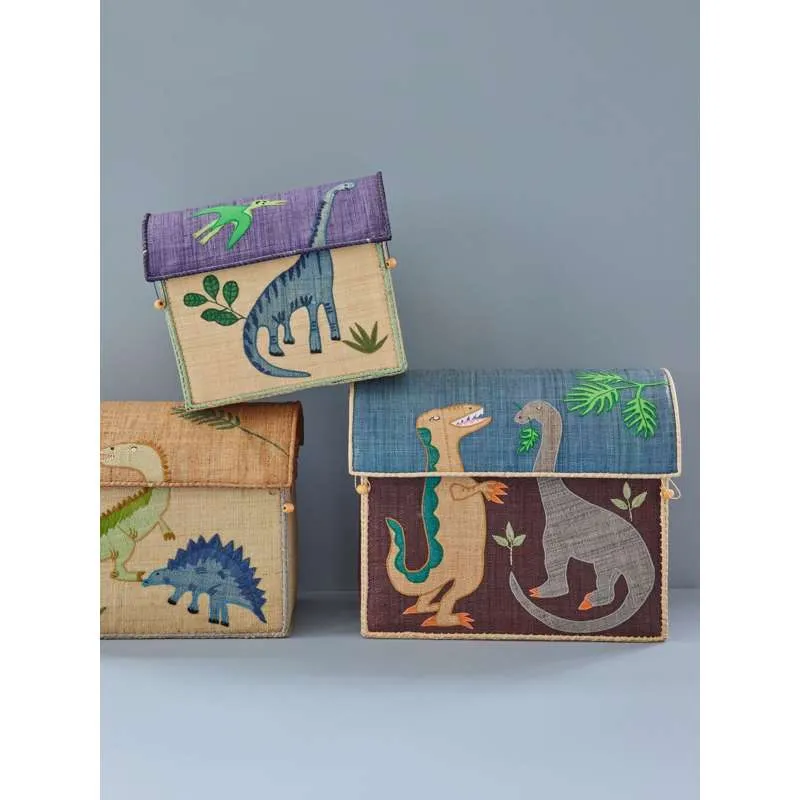 RICE Raffia Oppbevaringshus - Dinosaur - Middels