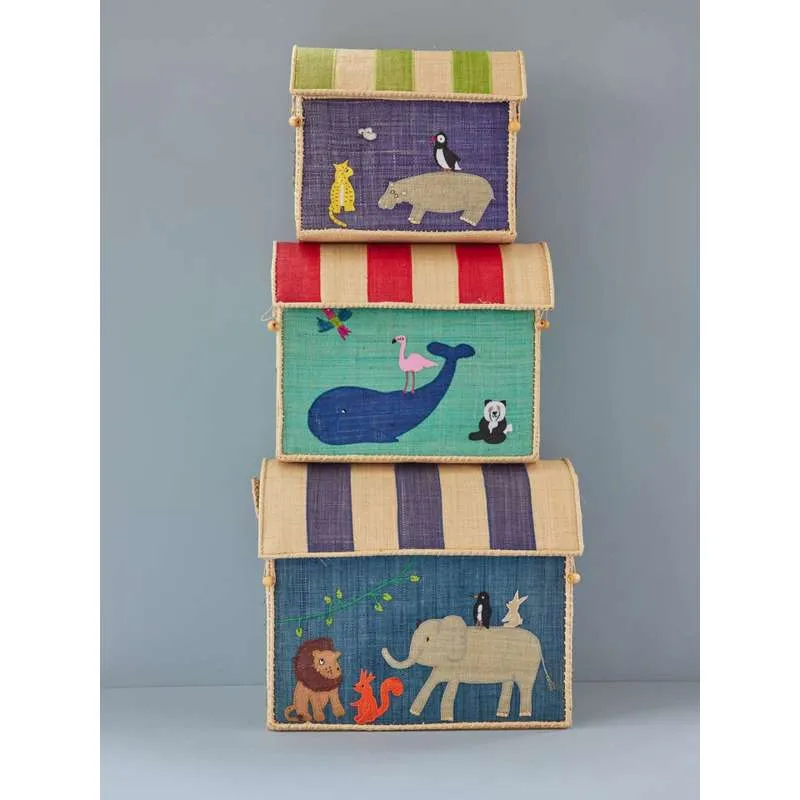 RICE Raffia Oppbevaringshus - Dyr - Liten