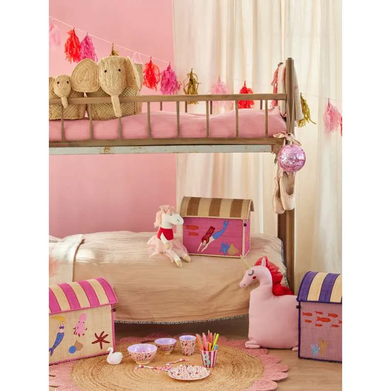 RICE Raffia Oppbevaringshus - Mermaid - 3 stk.