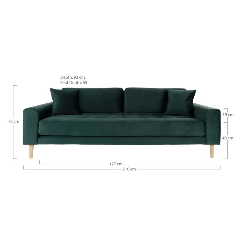 Lido 3 seters sofa mørkegrønn