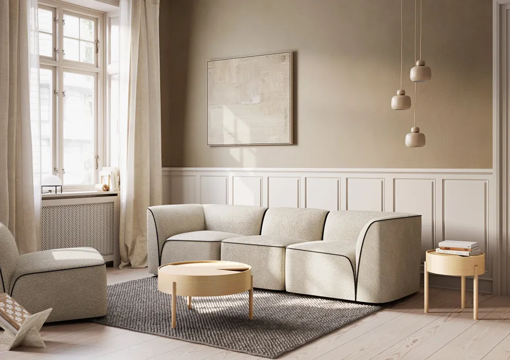 Flora 2.5-seater - Natural bouclé