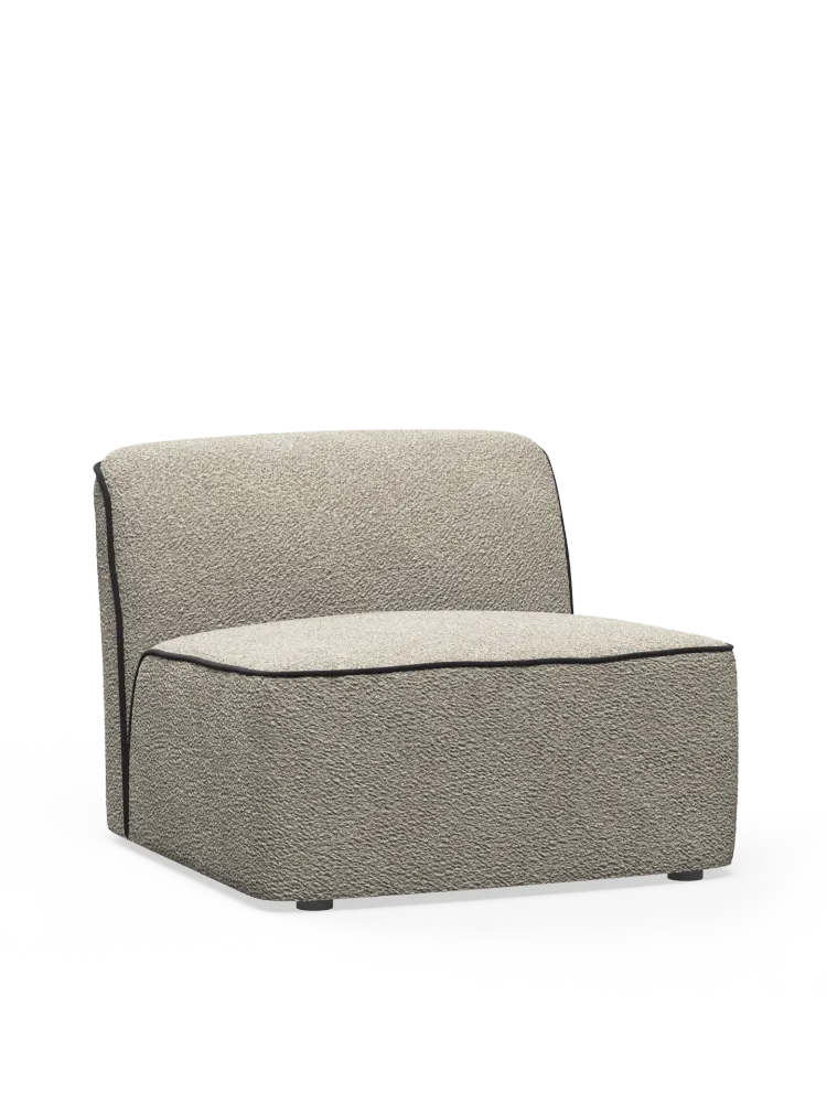 Flora middle module (90 cm) - Natural bouclé