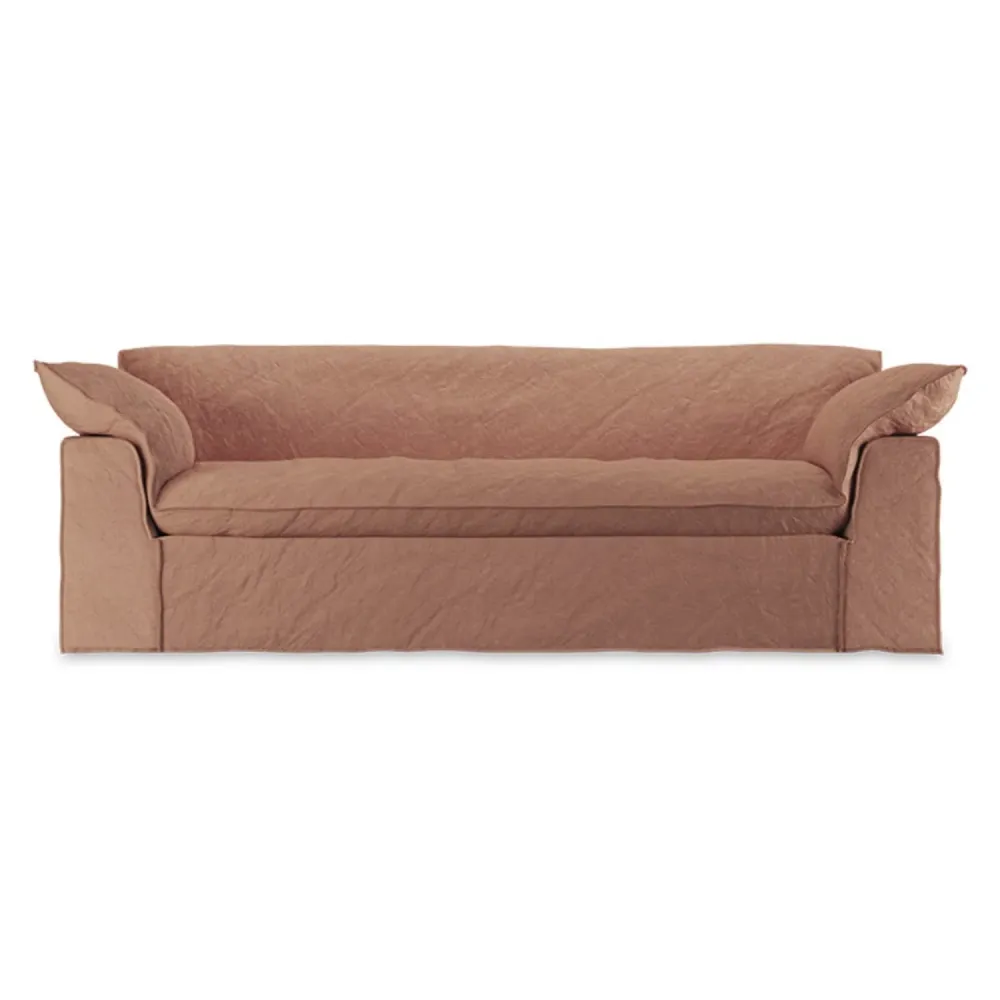 Nomad couch: 244cm, linen, dusty rose