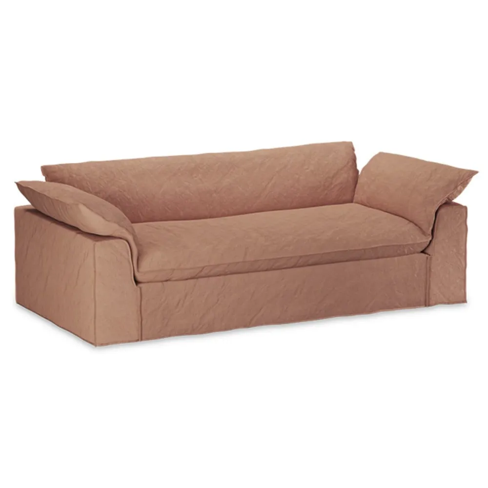 Nomad couch: 244cm, linen, dusty rose