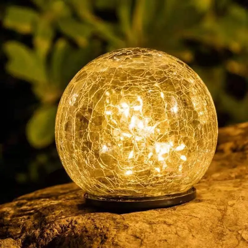 Solcelle Glasskule 15cm