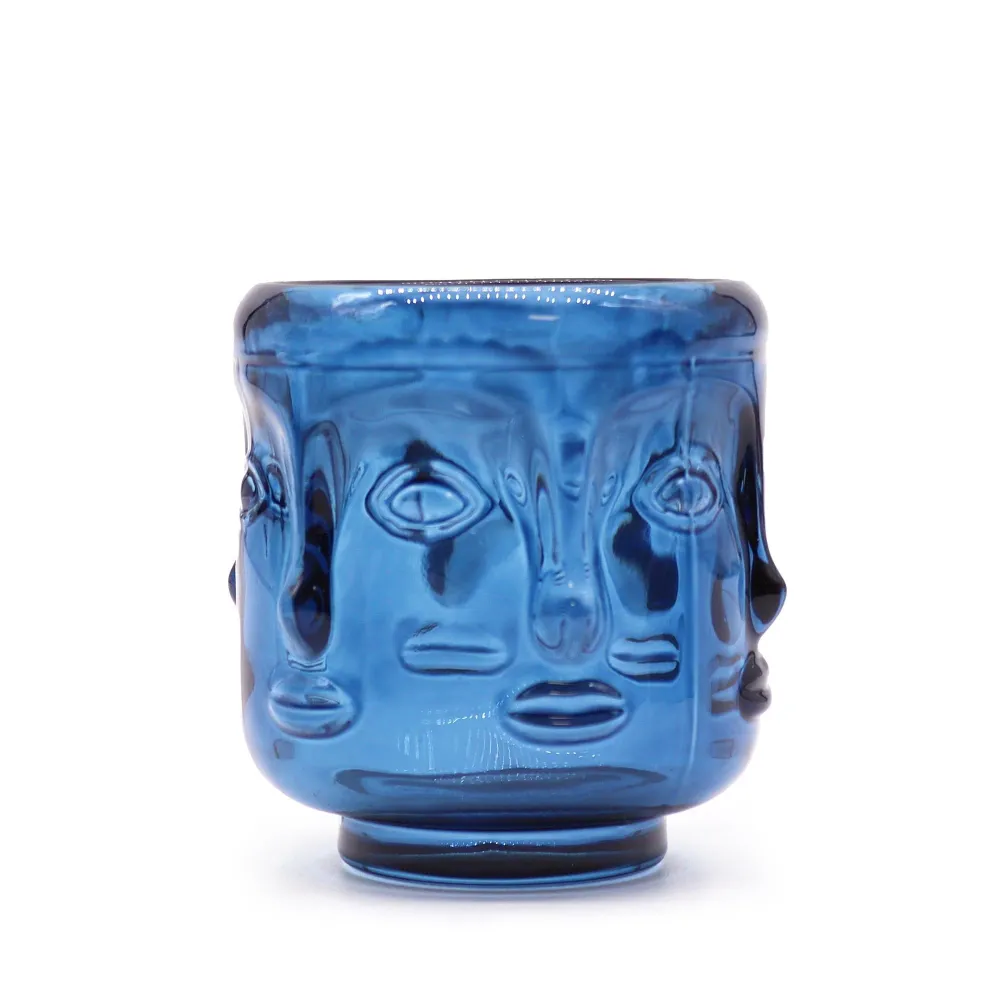 Lysglass Buddhaansikter Kongeblå 2-pakning