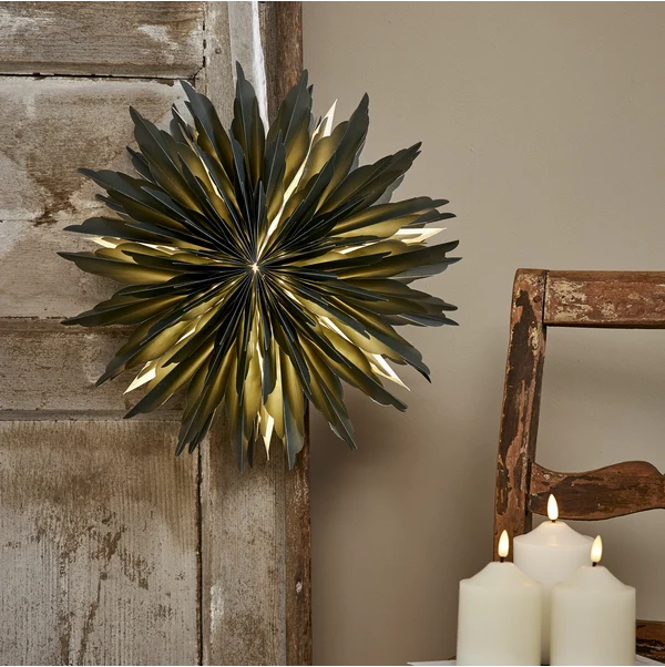 ICE papirlampe grønn stjerne 40cm