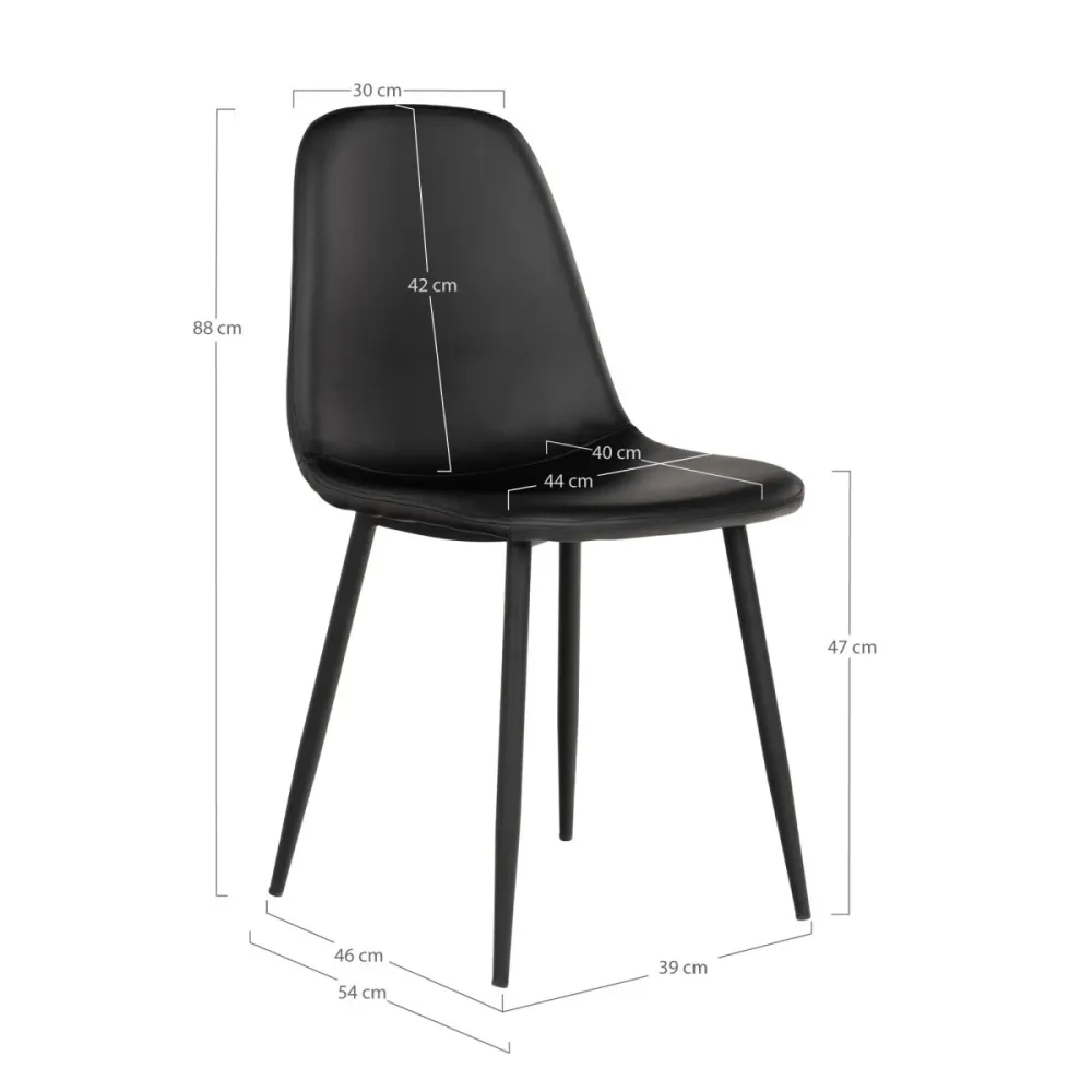 2-pk Stockholm spisestol sort