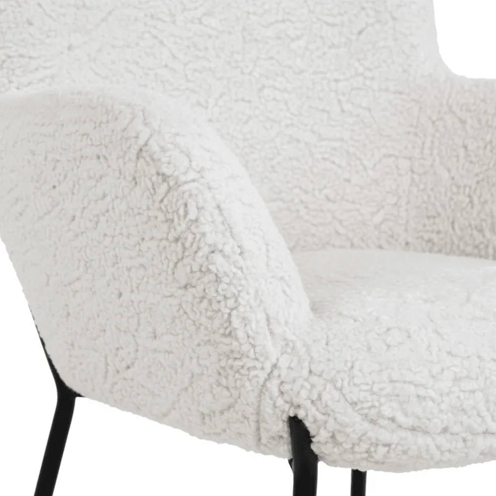 Glasglow sett lounge stol og puff hvit
