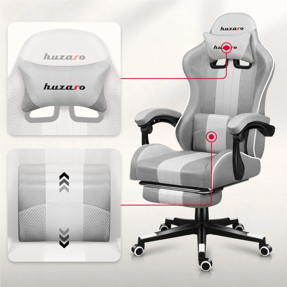 Gamingstol Huzaro Force 4.7 Hvit Mesh