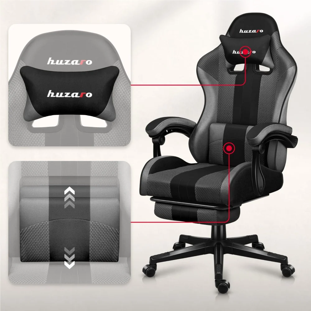Gamingstol Huzaro Force 4.7 Grå Mesh