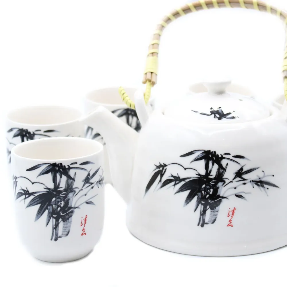 Tekanne Sett Hvit Stein Oriental
