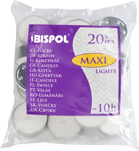 Maxi telys uten duft 10 timers brenntid