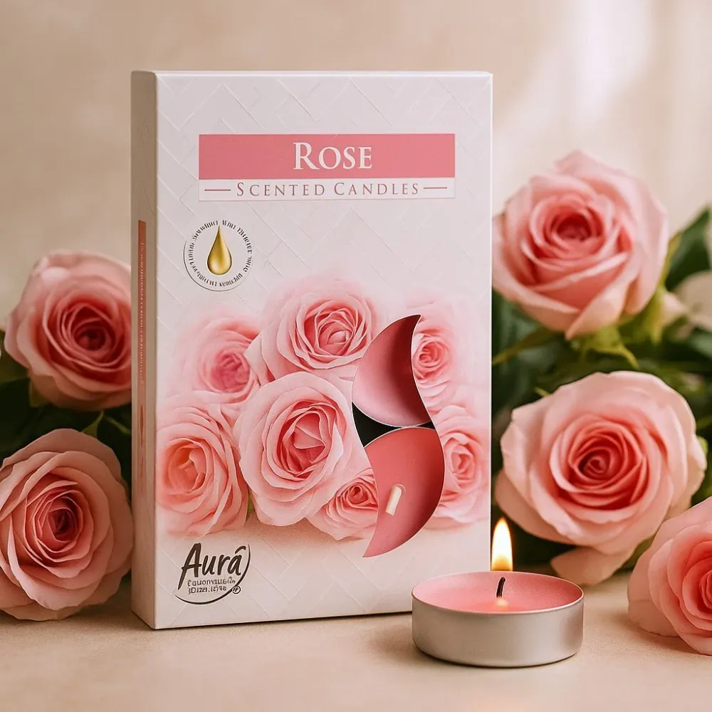 Roseduftende telys