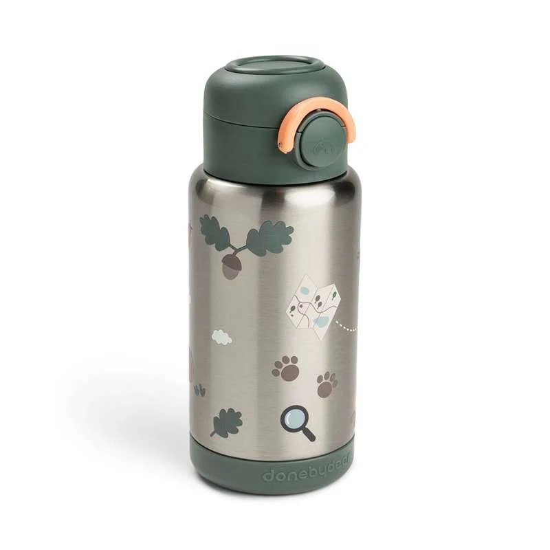 Done Deer Termoflaske m. sugerør - Tiny Trails - 340ml - Grønn