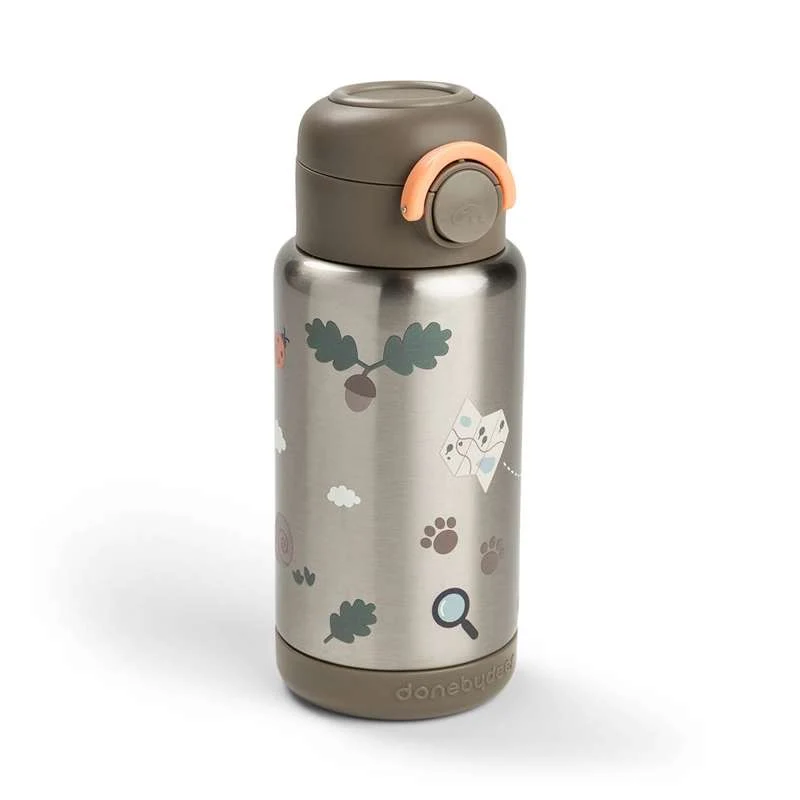 Done Deer Termoflaske m. sugerør - Tiny Trails - 340ml - Sand