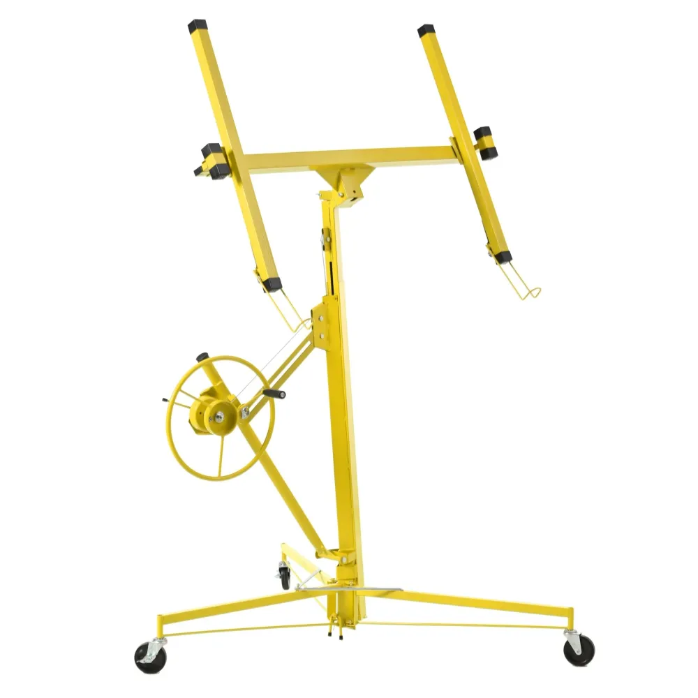 16 FT Drywall Lift Panel Rolling Hoist Jack Lifter Sheetrock Drywall Lifting Construction Tools Caster Wheel Adjustable Te...
